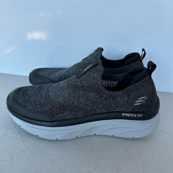 Skechers Shoes Mens 9 D'Lux Walker Quick Upgrade Slip Ons Sneakers 232163 Grey - Picture 4 of 8